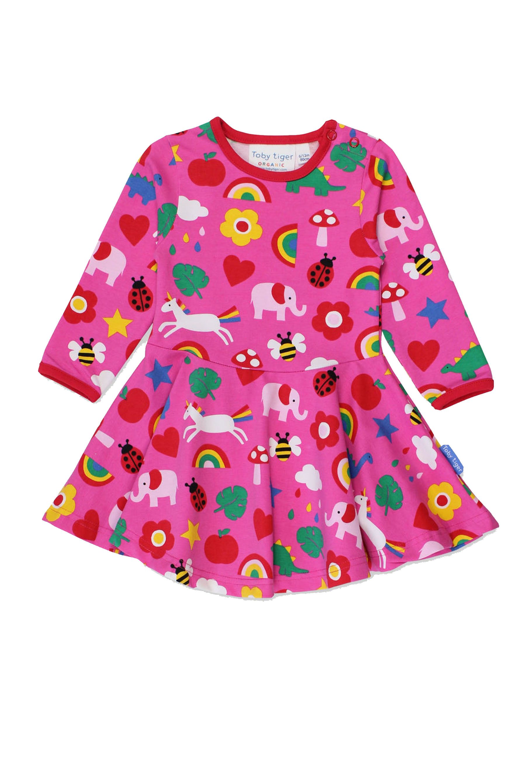 Toby Tiger Skater Kleid mit buntem Print