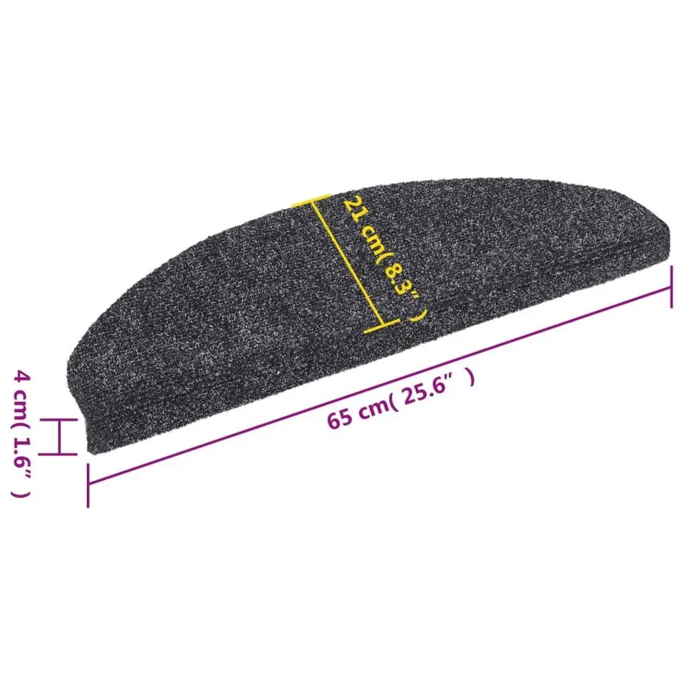 vidaXL - Trapmat - Grijs - Polypropyleen - 65 x 21 x 4 cm - 15 stuks
