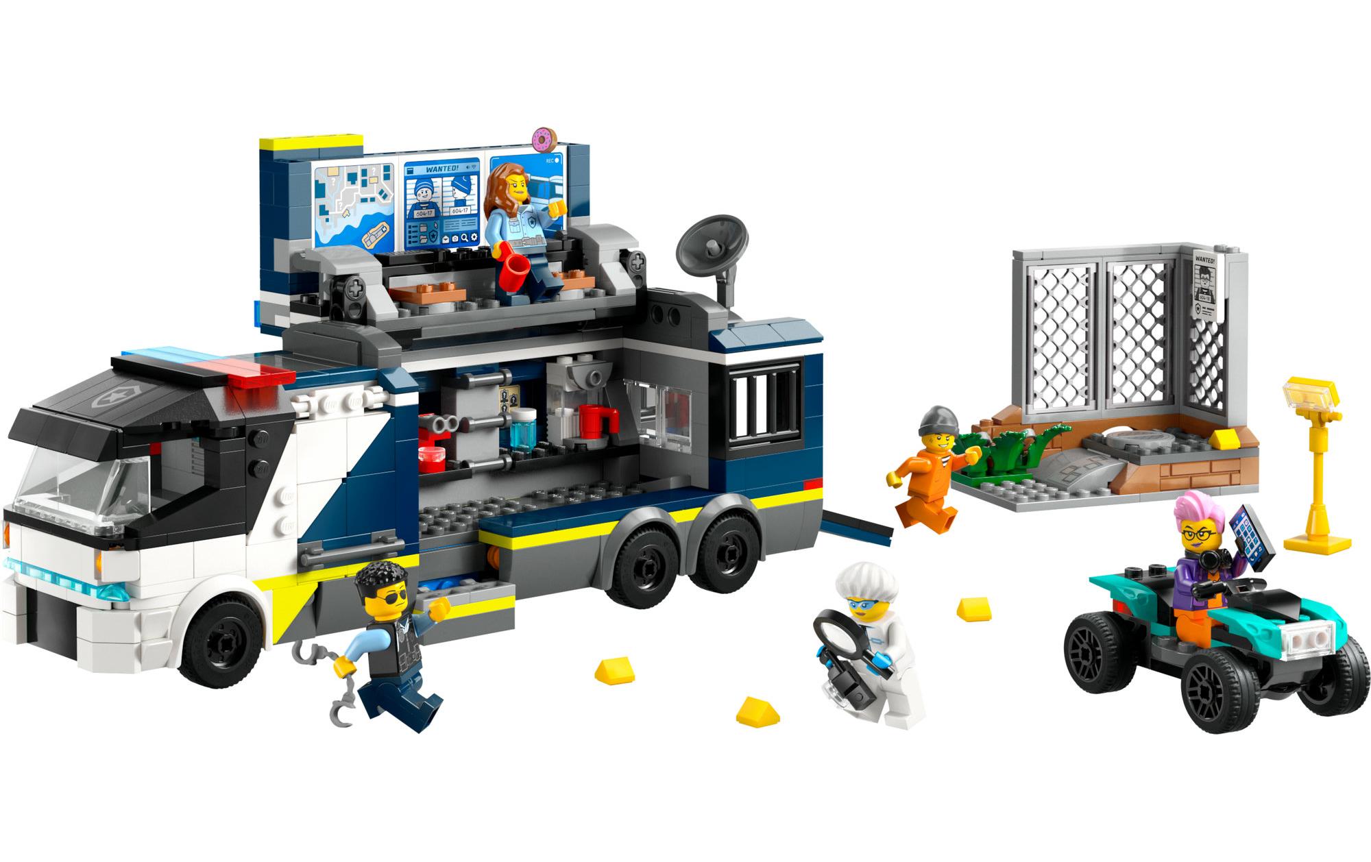 City Polizeitruck mit Labor 60418Vielseitiges Polizei-Spielset