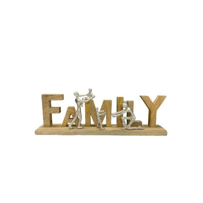 Schriftzug - Family - mit Figuren - ca. 55 x 7,5 x 19,5 cm