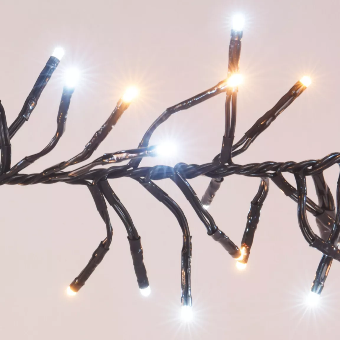 Guirlande lumineuse 11 m 1512 LED câble noir Boa Bicolore blanc chaud et froid