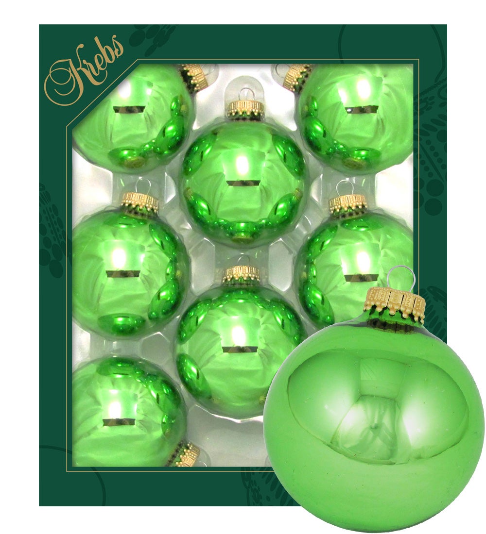 Jadegroene glazen ballen van 7 cm, effen, 8 stuks, kerstballen, kerstversieringen, kerstversieringen voor de kerstboom