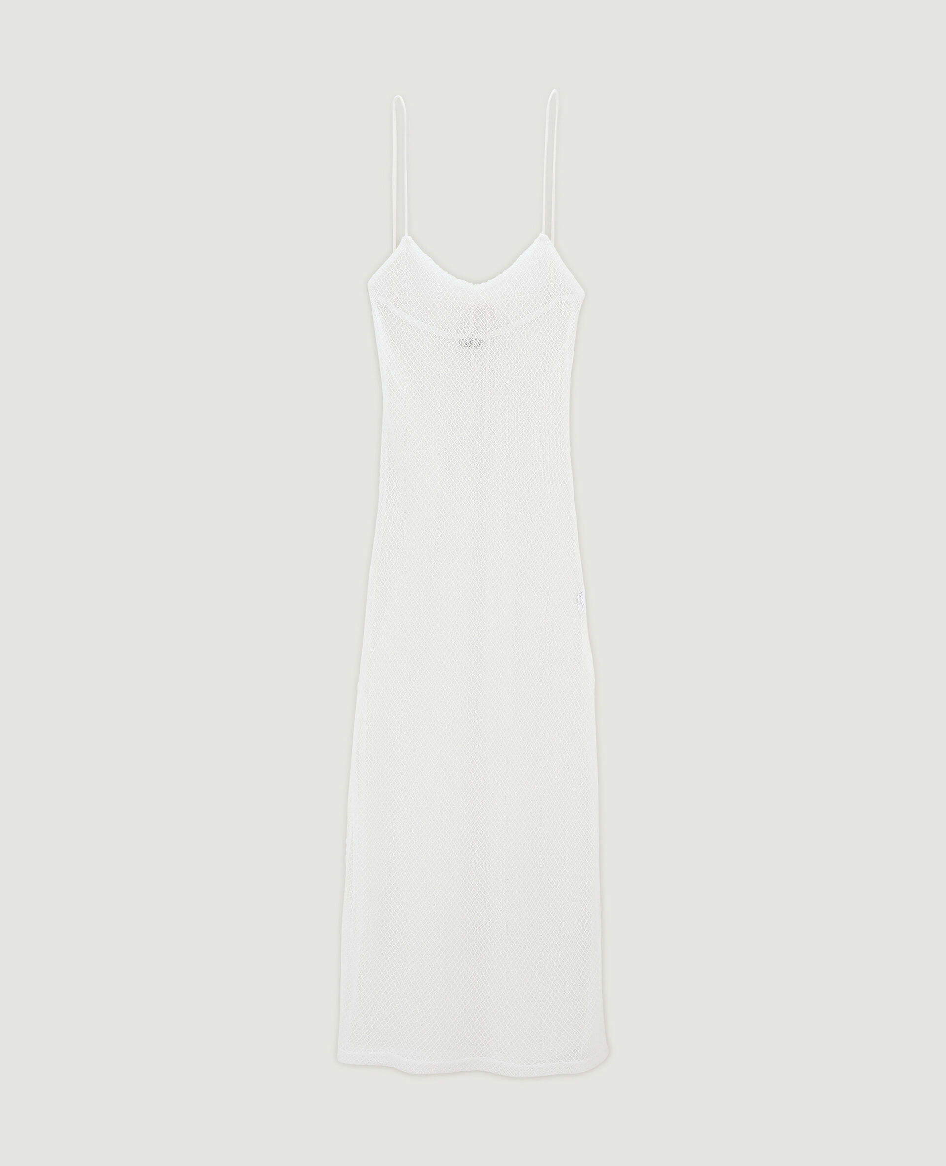 Robe longue en maille filet - Blanc