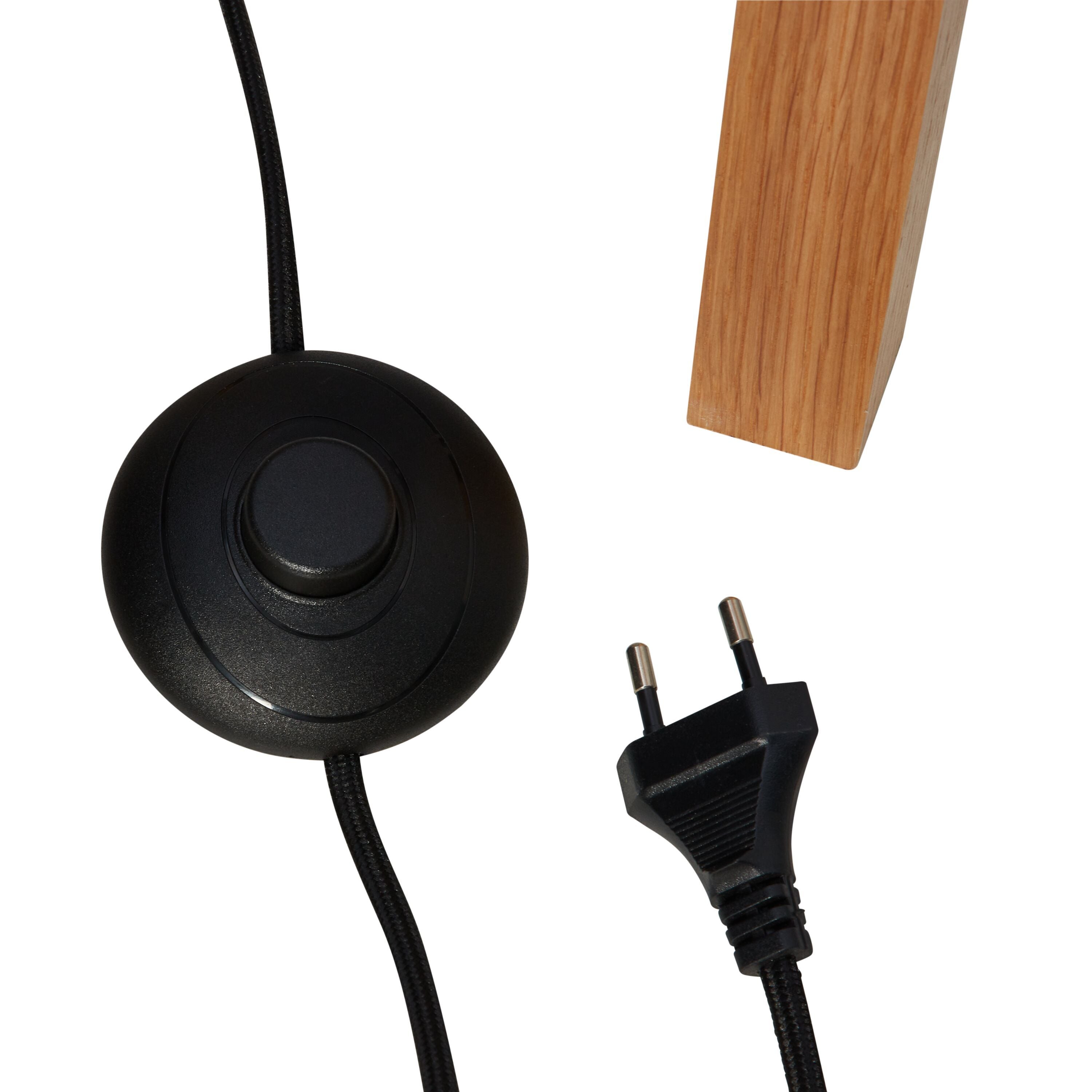 PEDES IIII Stehleuchtenfuss Holz/schwarz - Natur / B: 45.0 cm x T: 45.0 cm x H: 130.5 cm