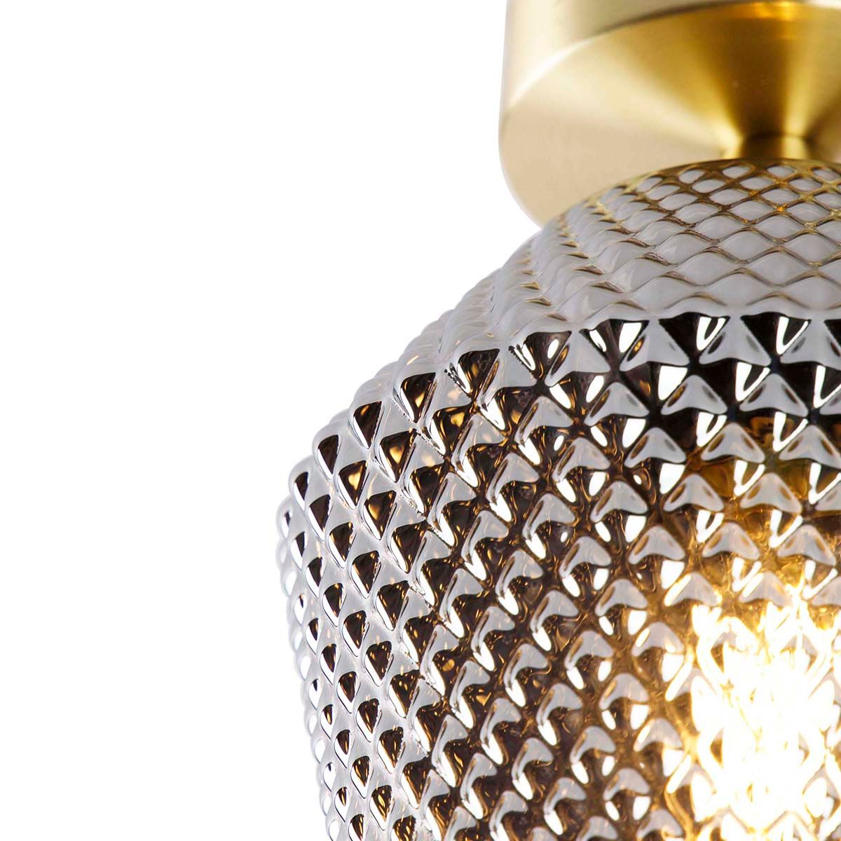 Smart plafondlamp messing met smoke glas incl. Wifi A60 - Karce
