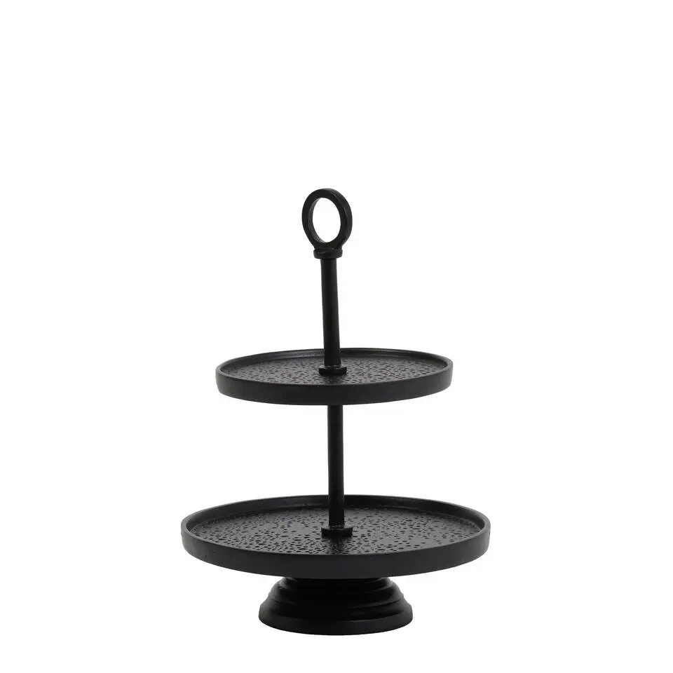 Etagère Lutek - Zwart - 2 Laags