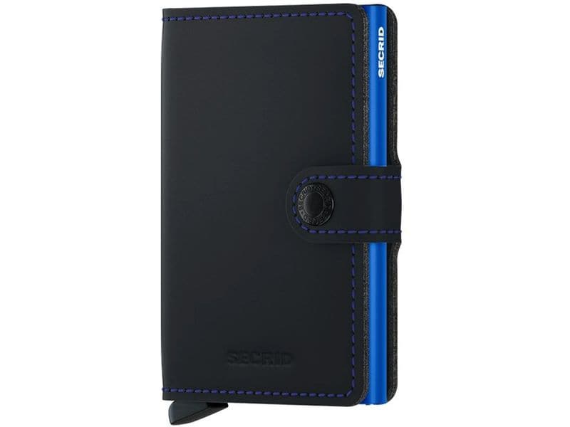 SECRID Portemonnaie Miniwallet Matte Black Blue Noten- und Karten-Portemonnaie mit RFID-Schutz