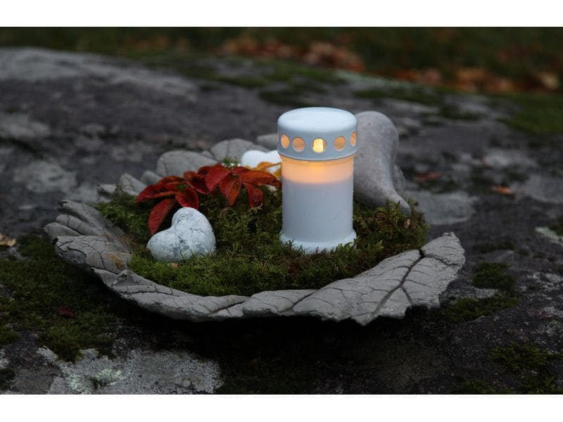 Star Trading LED Grabkerze Serene Outdoor, Weiss, 13.5 cm H LED Grablicht