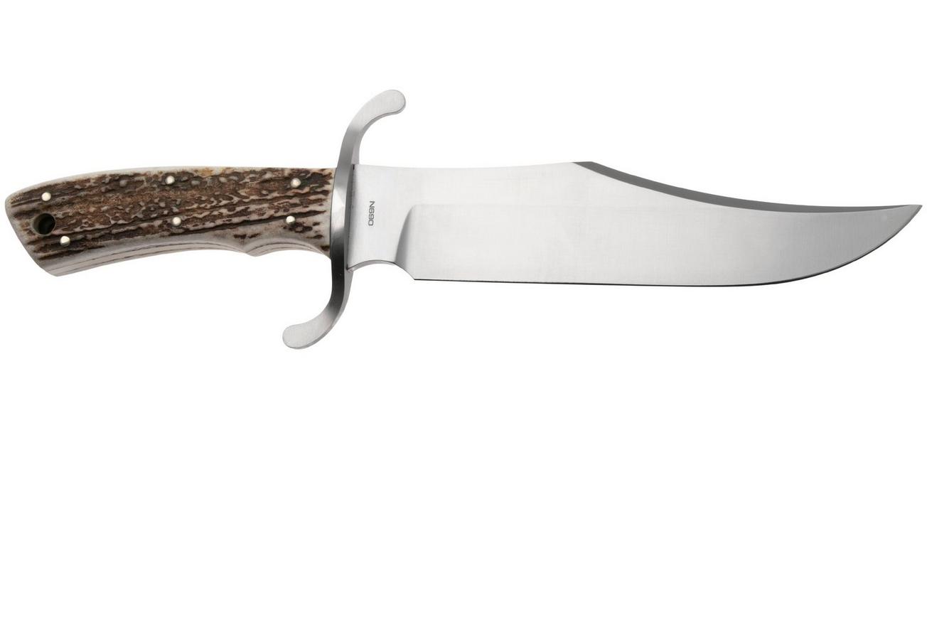 Böker Bowie Stag 121547HH hertshoorn N690, bowiemes