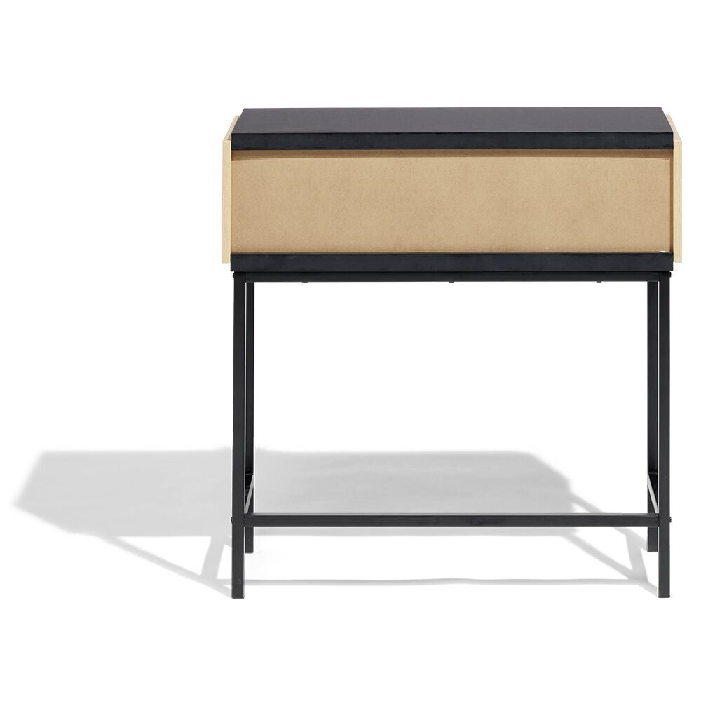 Console Markus bois naturel et acier noir 80x30x80cm