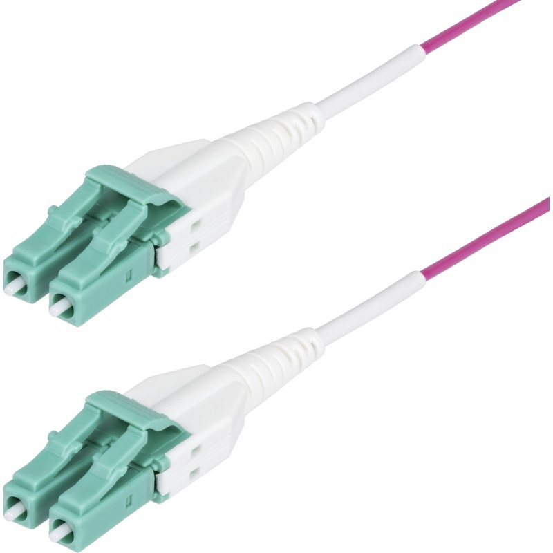 StarTech.com Câble Fibre Optique Multimode OM4 LC vers LC (UPC) de 50m, Erika Violet, 50/125 µm, 40G/100G, LOMMF/VCSEL, Cordon de Raccordement Fibre Optique Uniboot, Certifié OFNR Riser