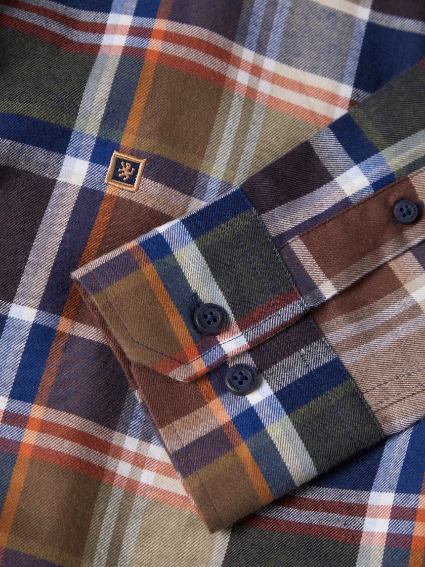 Camisa de manga comprida com padrão xadrez
