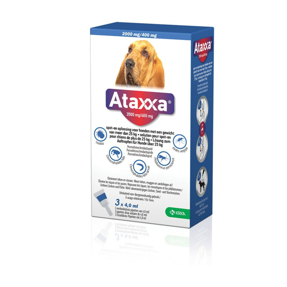 Ataxxa Spot On Anti Vlooien en Teken Druppels Hond 25-40 kg3 pipetten