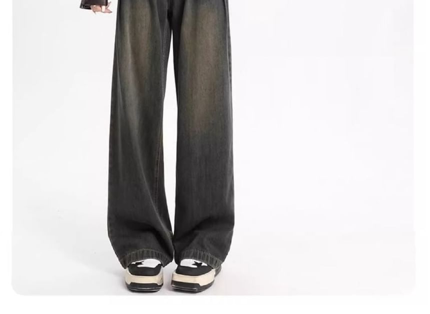 Notica - High Rise Washed Wide Leg Jeans