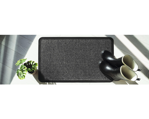 Deurmat Clean Run Border Star antraciet 25x60 cm