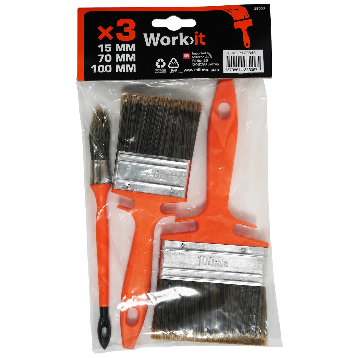 Work>it® pensler i sett på 2 fasade og 1 rund