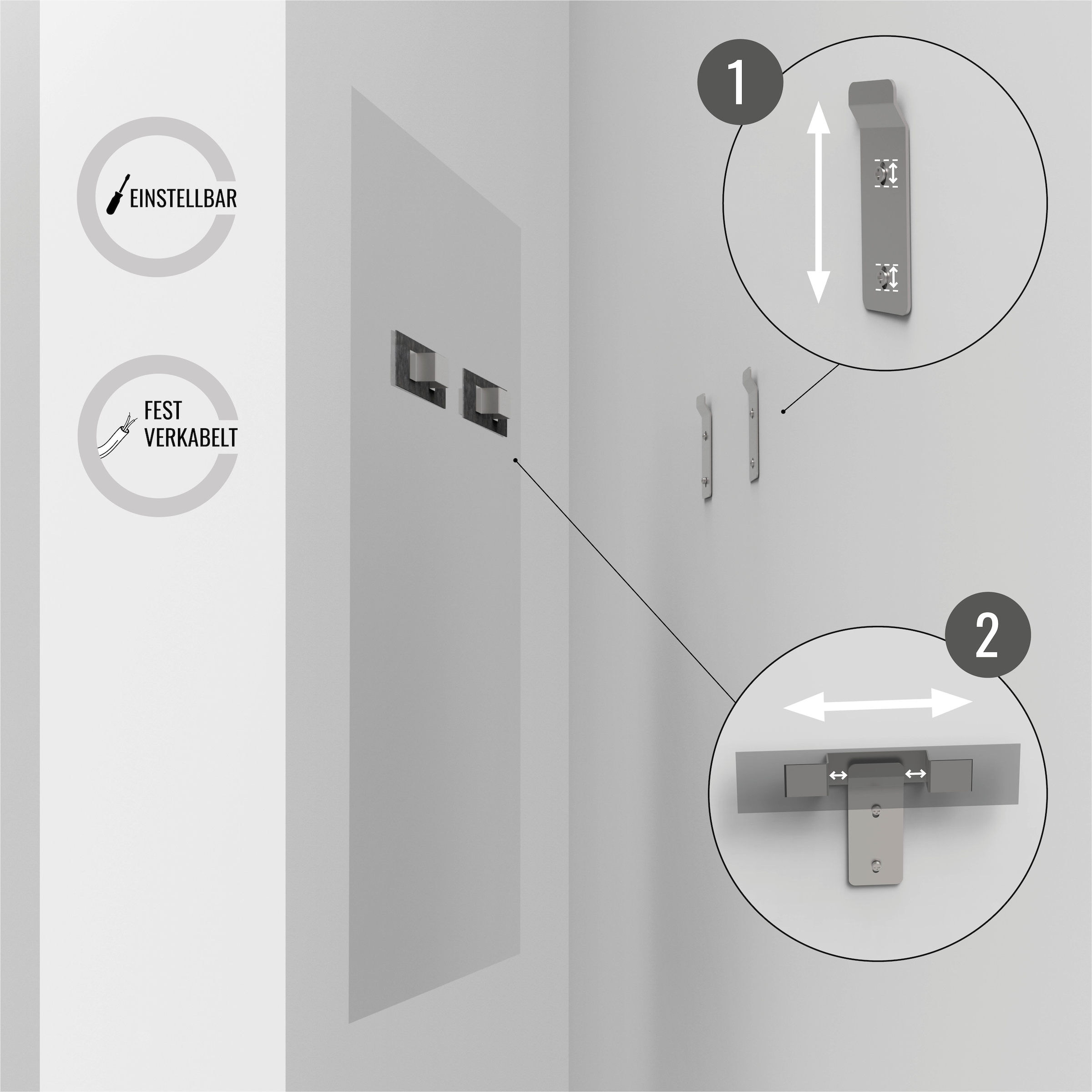 Loevschall Badspiegel »Aalborg LED energiesparender Spiegel, rund, Touchsteuerung,« MultiiWhite® , stufenlos dimmbar, in mehreren Grössen erhältlich