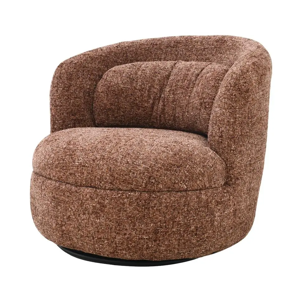 Fauteuil Rood Stof/Staal - Draaibaar - 85x84x76cm - Britt