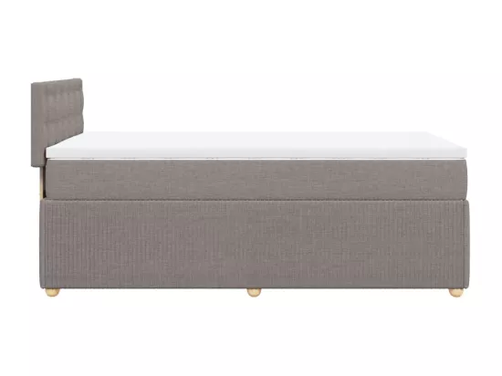 Sommier à lattes de lit avec matelas Taupe 90x190 cm Tissu