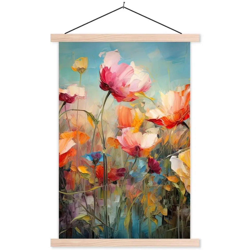 MuchoWow - Schoolplaat/ wandhanger - Bloemen - Watercolor - Kunst - Bo