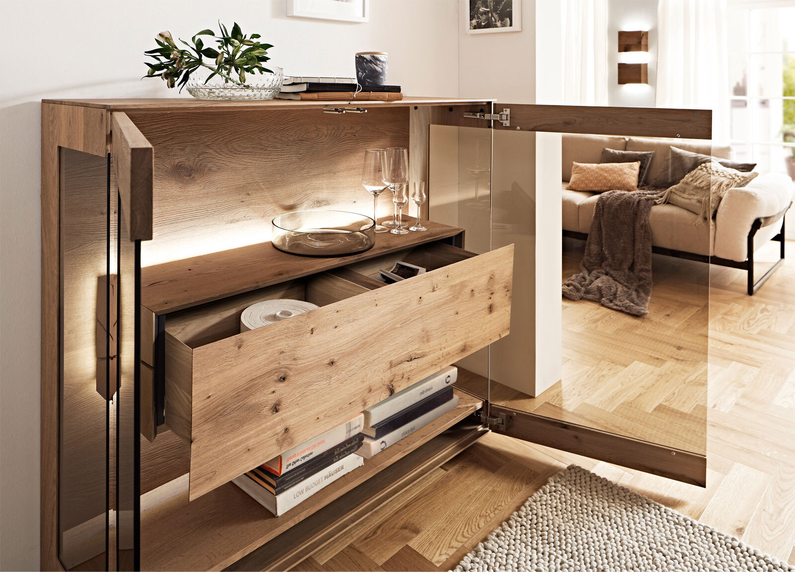 hartmann Highboard II CAYA 127 x 119 cm Kerneiche
