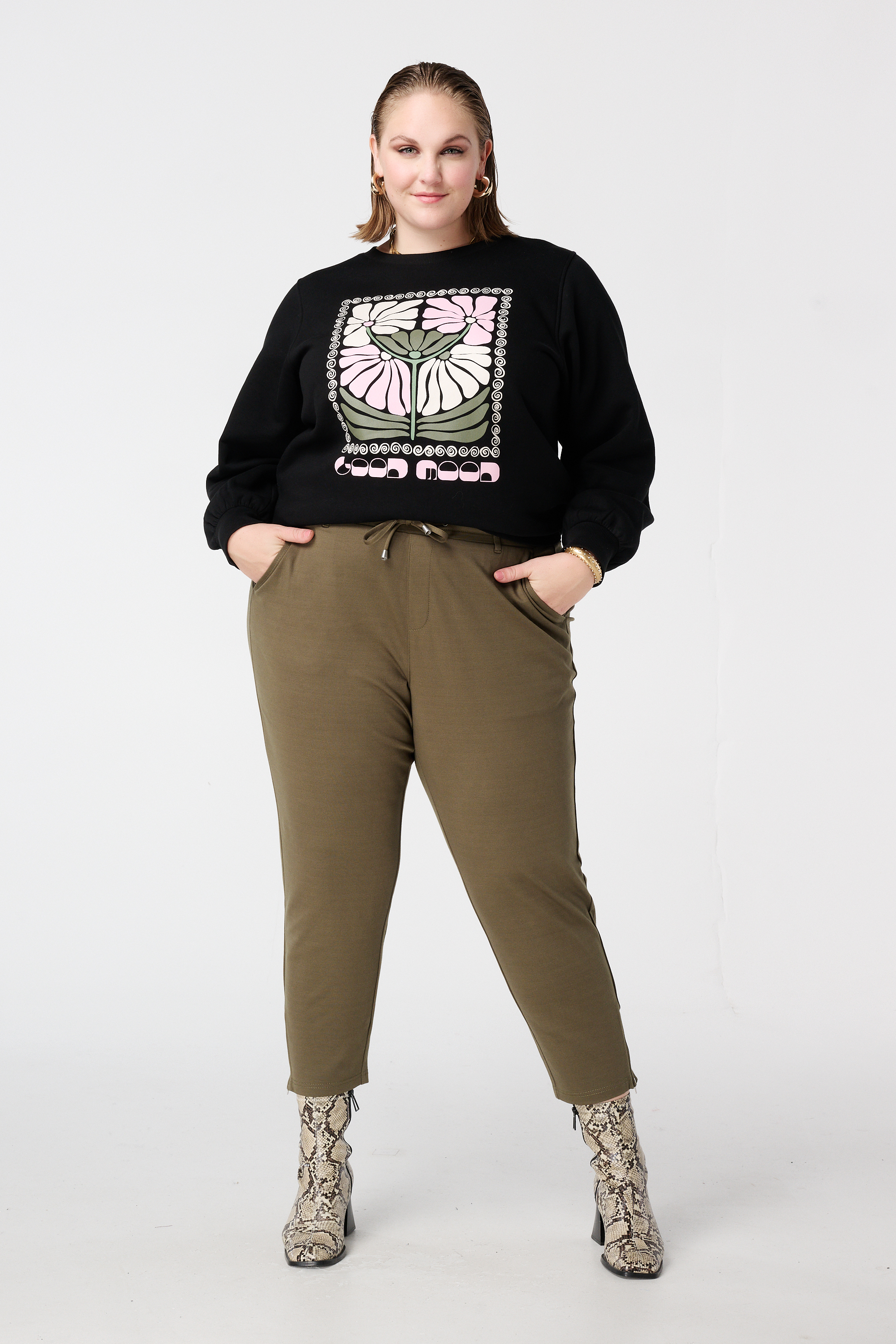 Sweater met print Zwart