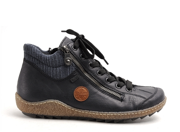Rieker boots bottine plates femme l7514 bleu