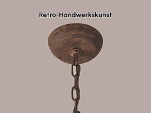 Homary Candlely 8-Light Rustikaler Kronleuchter, Eisen & Hanfseil Pendelleuchte Nautischer Stil Metall Kandelaber mit verstellbarer Kette, Vintage Bauernhaus Beleuchtung für Esszimmer & Foyer
