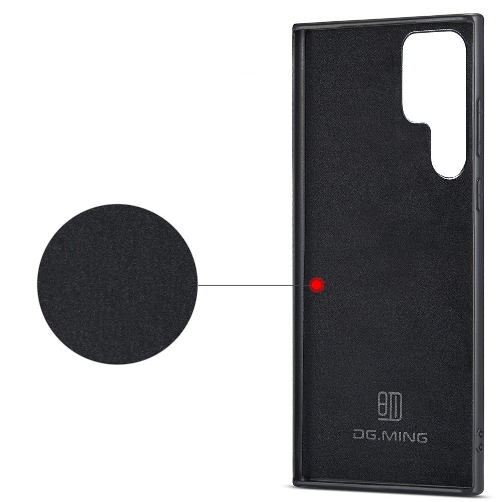 2in1 Samsung Galaxy S24 Ultra Leder Hülle Wallet   Magnetisches Kreditkartenfach - Dunkelbraun