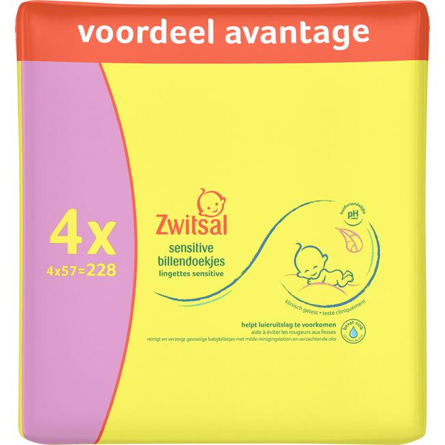 Zwitsal Sensitive Billendoekjes Voordeelverpakking 228