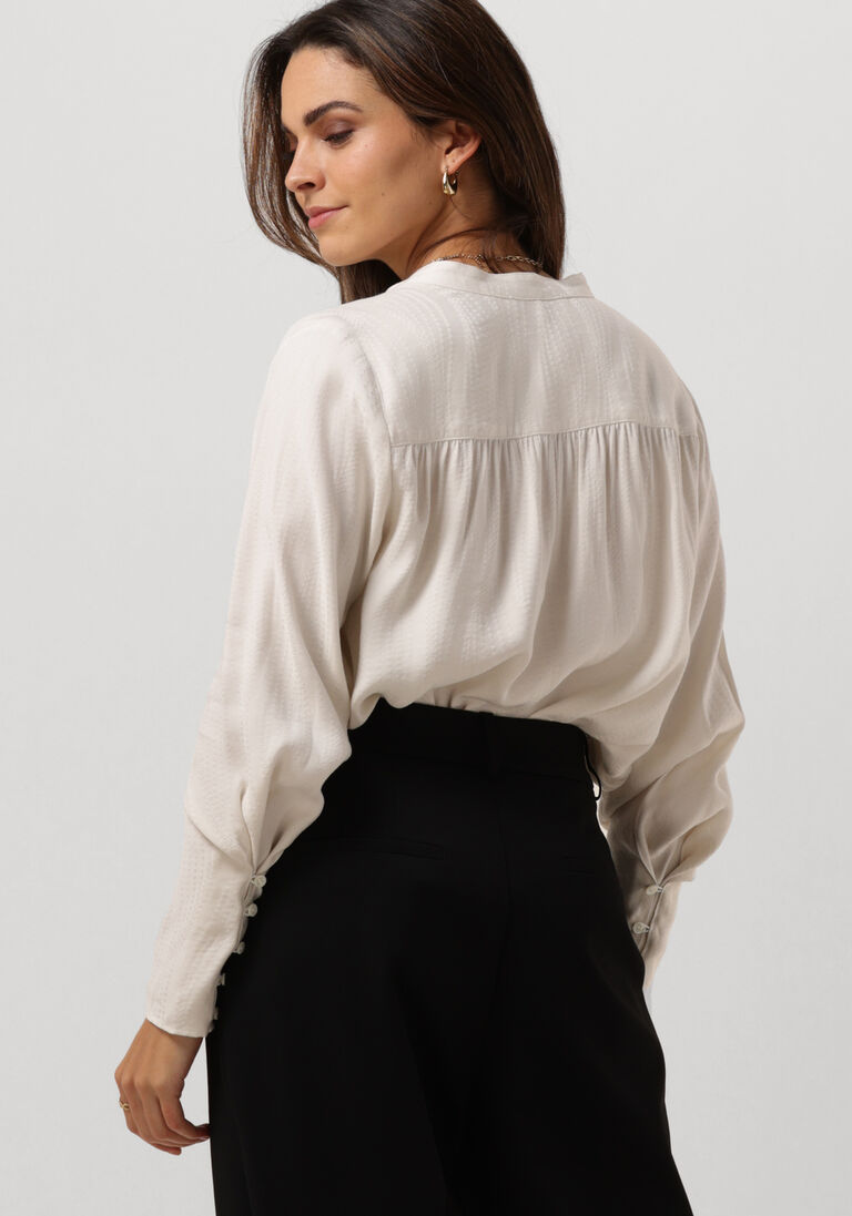 VANILIA ecru vanilia blouse wavy texture blouse