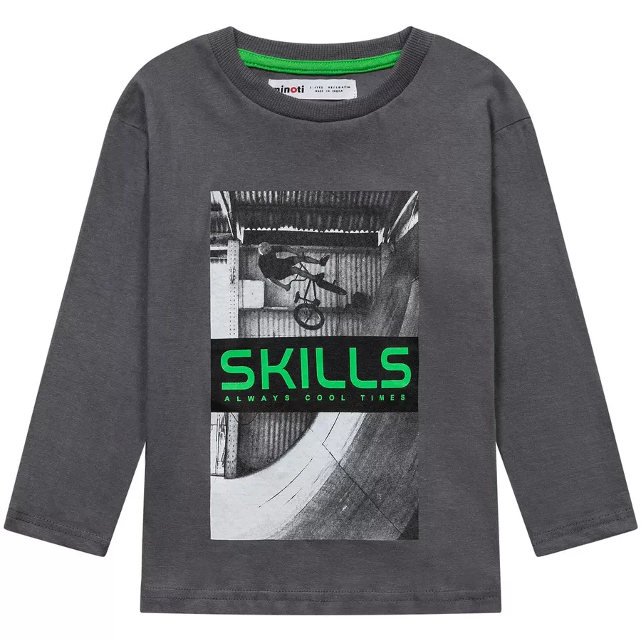 MINOTI 3er-Pack Longsleeves GrauSchwarz