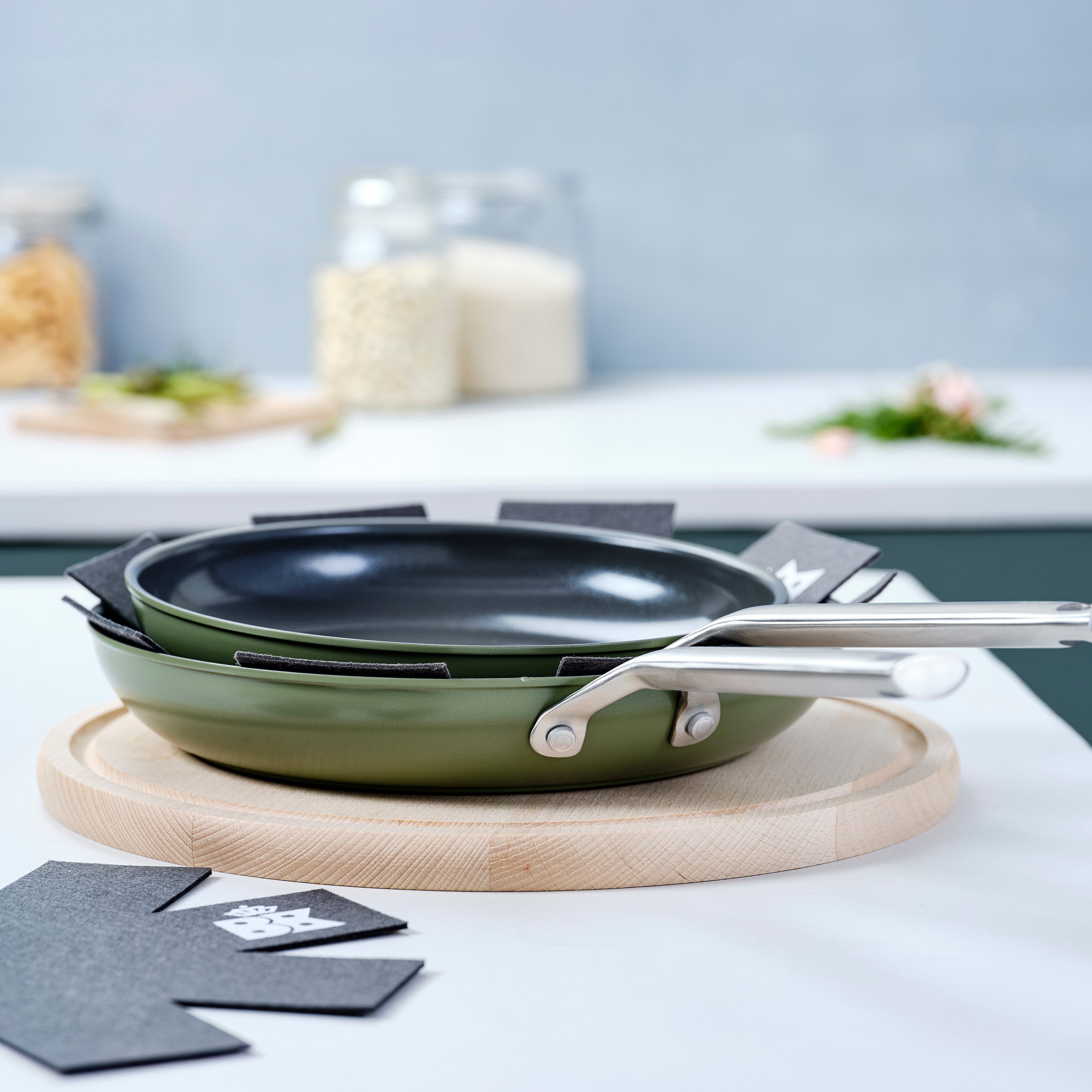 Sublime 2-delige koekenpannenset Olive Green 24 cm   28 cm