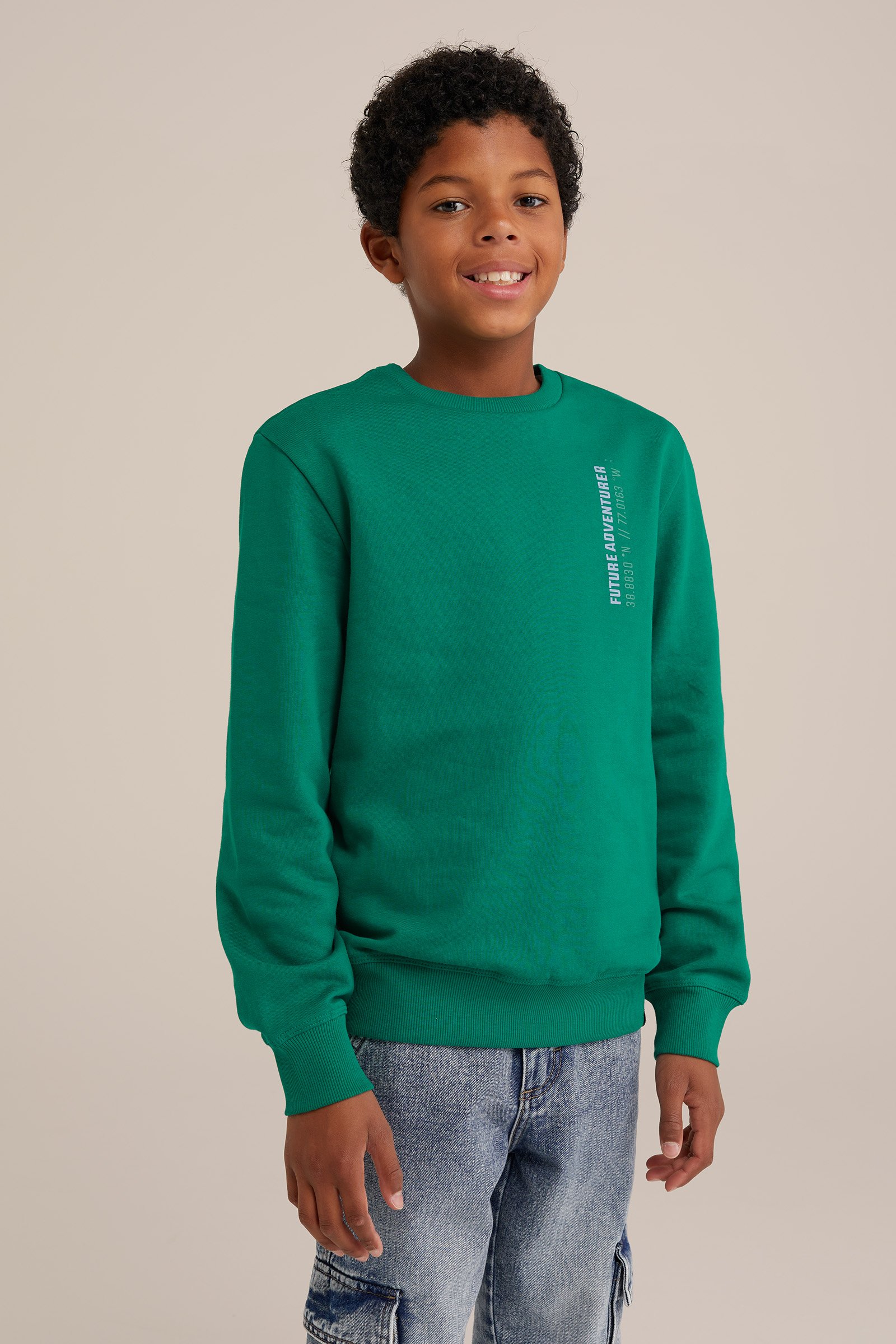 Jongens sweater met opdruk Blue Ridge Groen