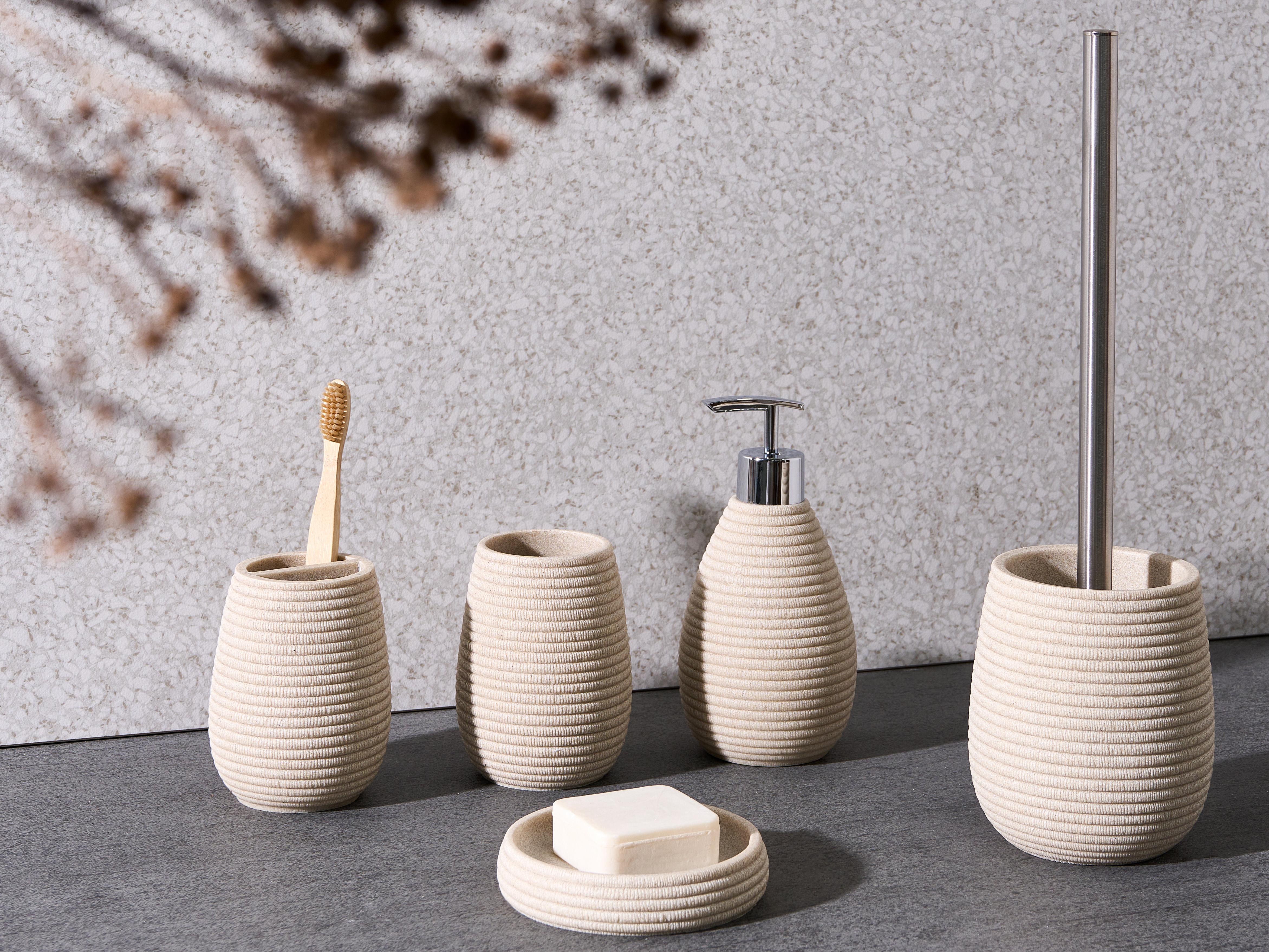 5-delige badkameraccessoireset QUILA Lichtbeige