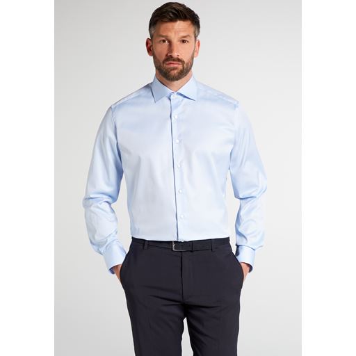 Eterna Langærmet Modern Fit Skjorte, Blå, 42