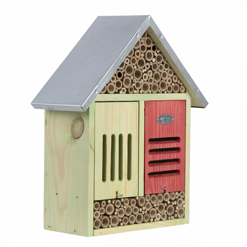 Hôtel à insectes, taille xl , avec brosse de nettoyage h 38 cm