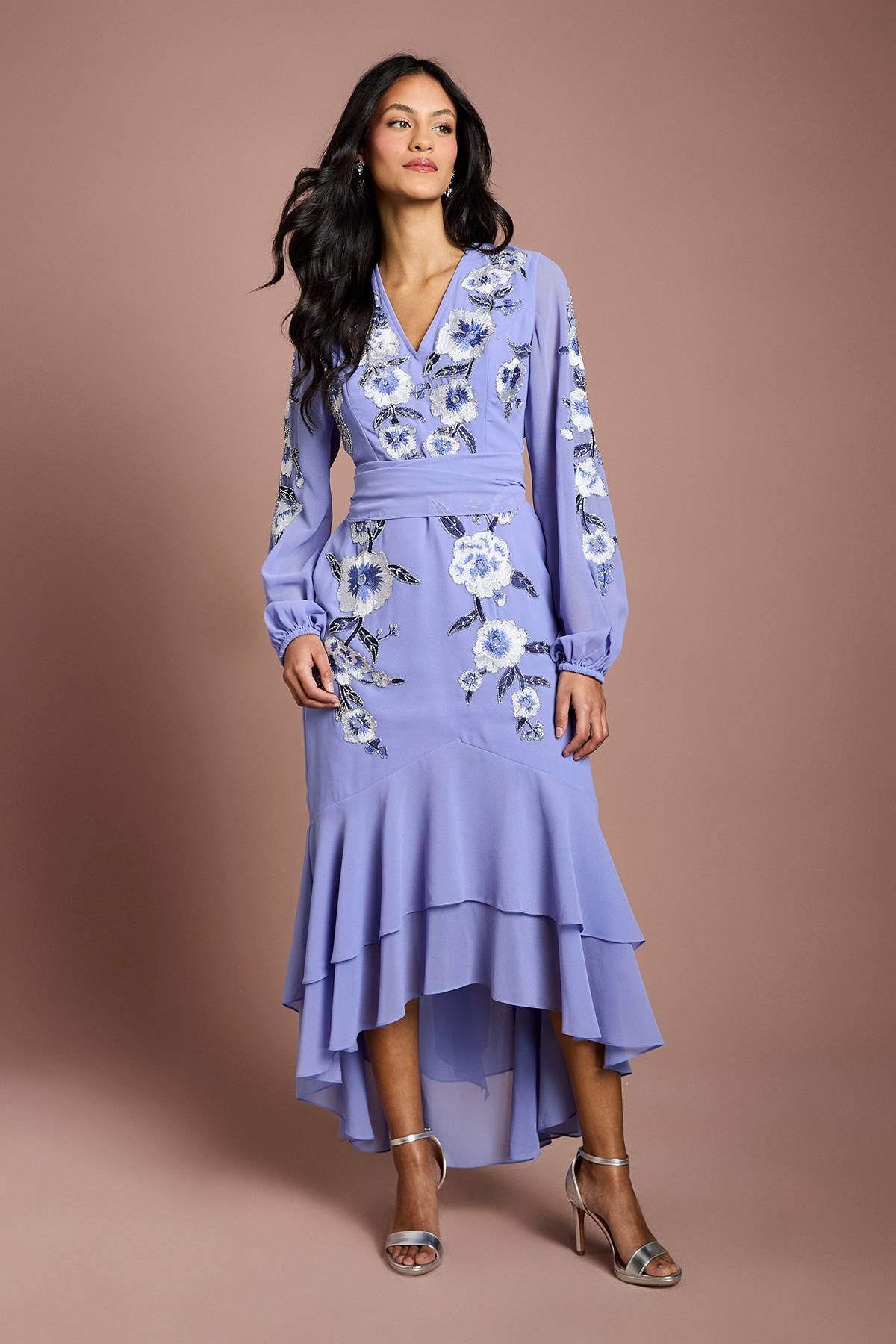 Coast Robe Maxi Asymétrique Ornée De Sequins Et Broderies Petite