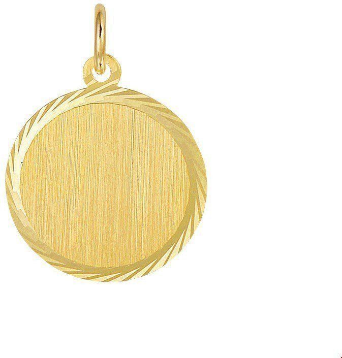 graveerhanger mat gediamanteerd 14K geelgoud 4006190