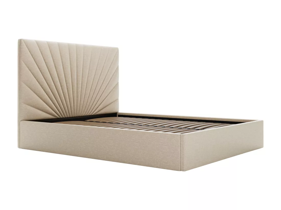 Lit coffre 180 x 200 cm - Tissu - Beige - RILIODA II de Pascal Morabito