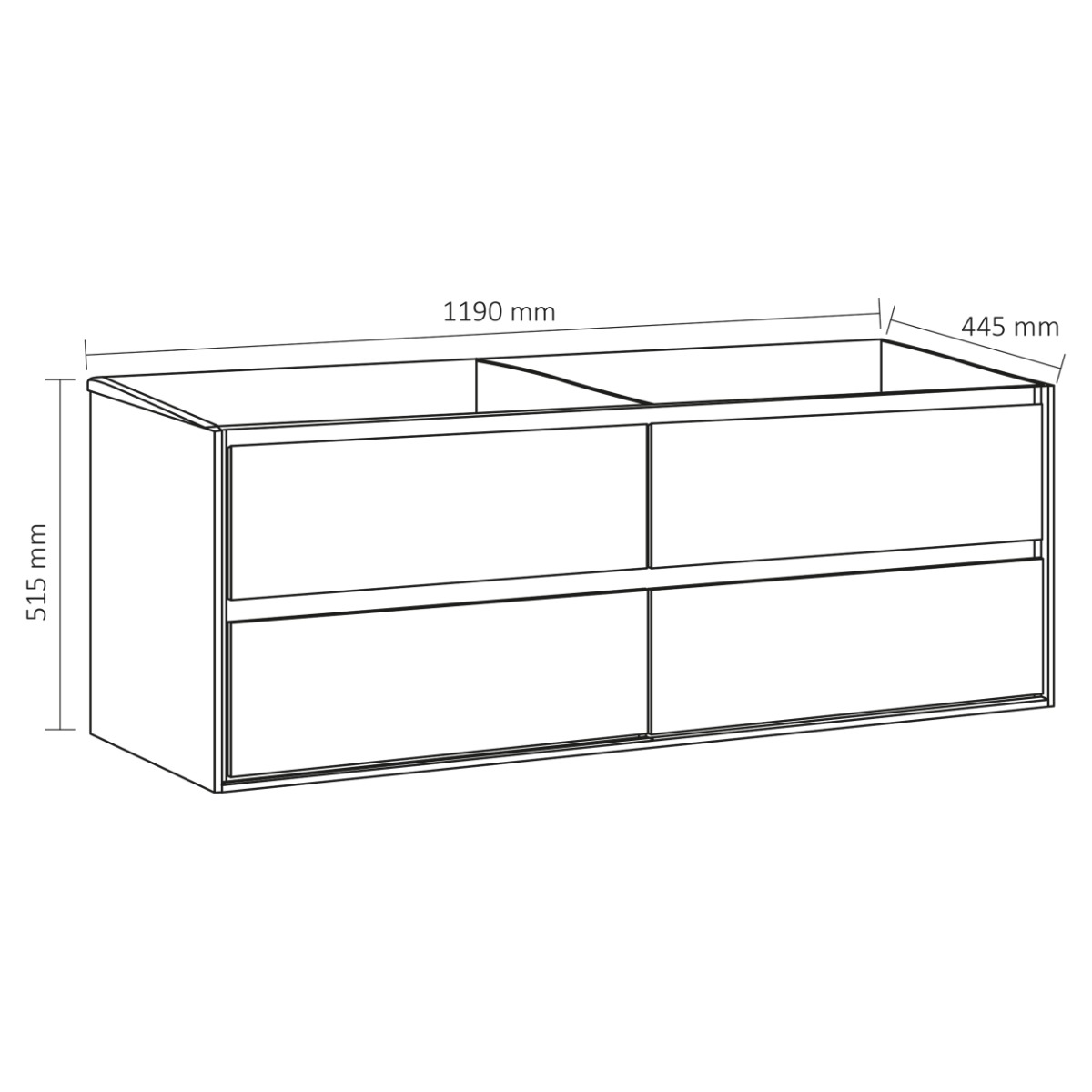 Differnz Providence badmeubelset 120cm wit