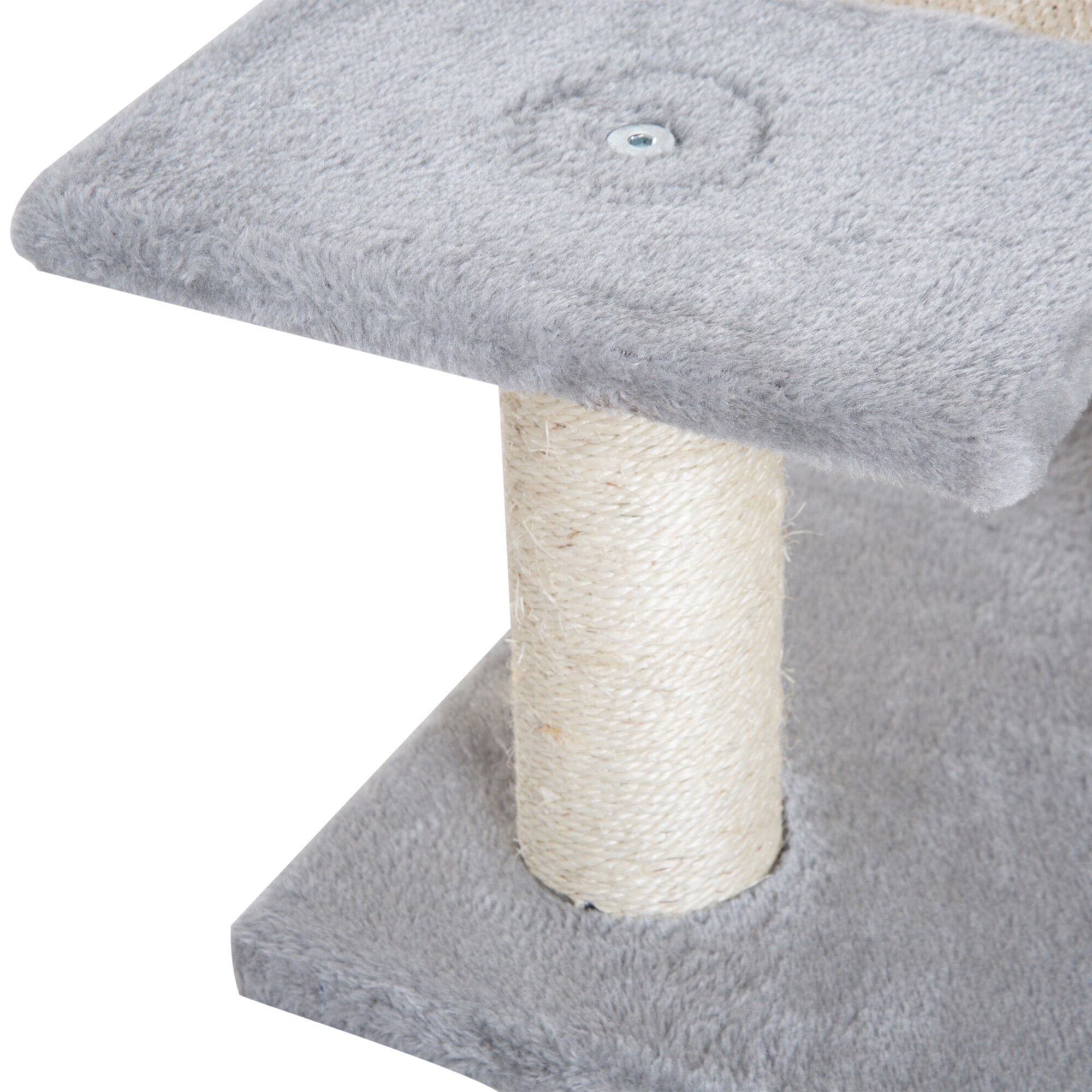 PawHut Kletterbaum mit 5 Ebenen beige, grau 48 x 48 x 101 cm (LxBxH)