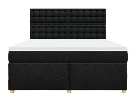 Sommier à lattes de lit avec matelas Noir 180x200 cm Tissu