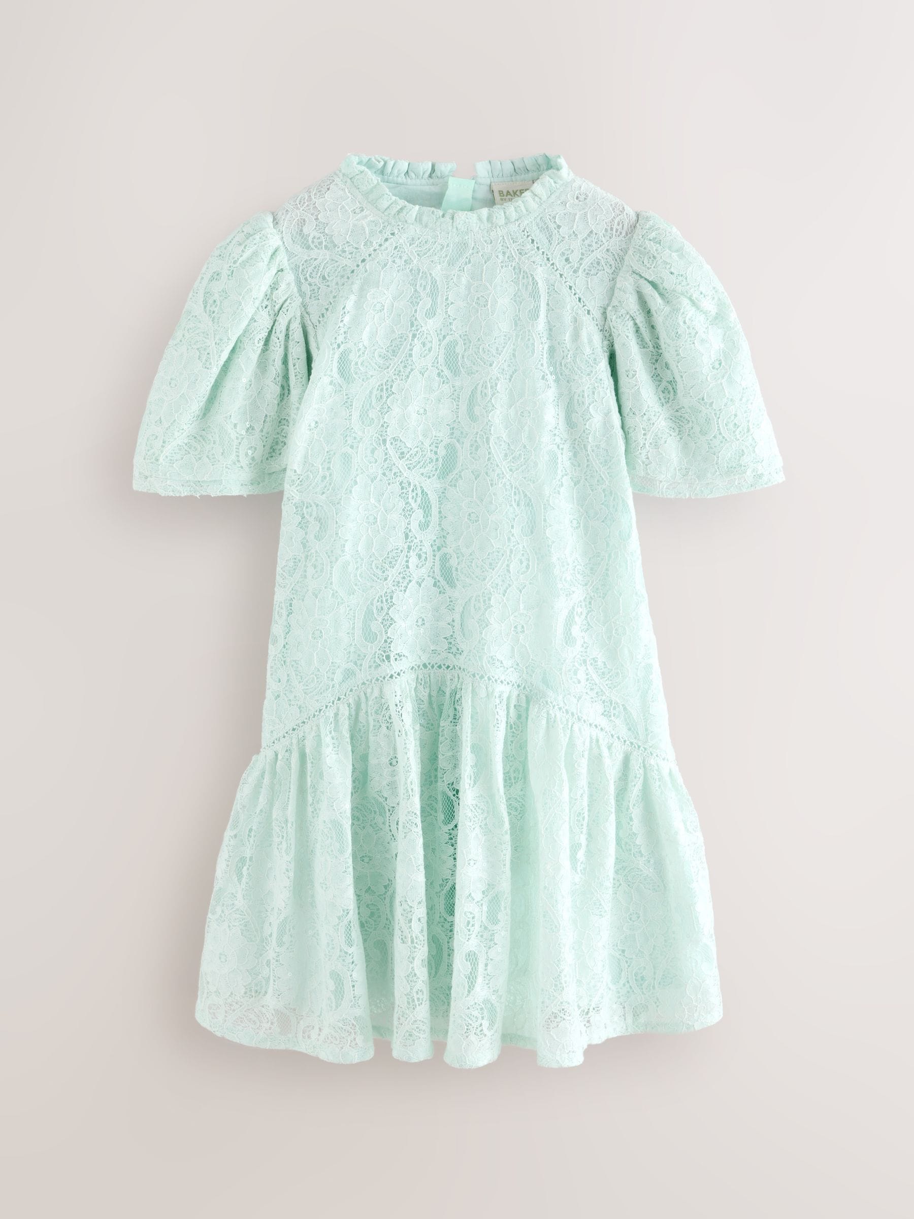Mintgroen - Baker by Ted Baker Red Sequin Lace Angel Sleeve Dress