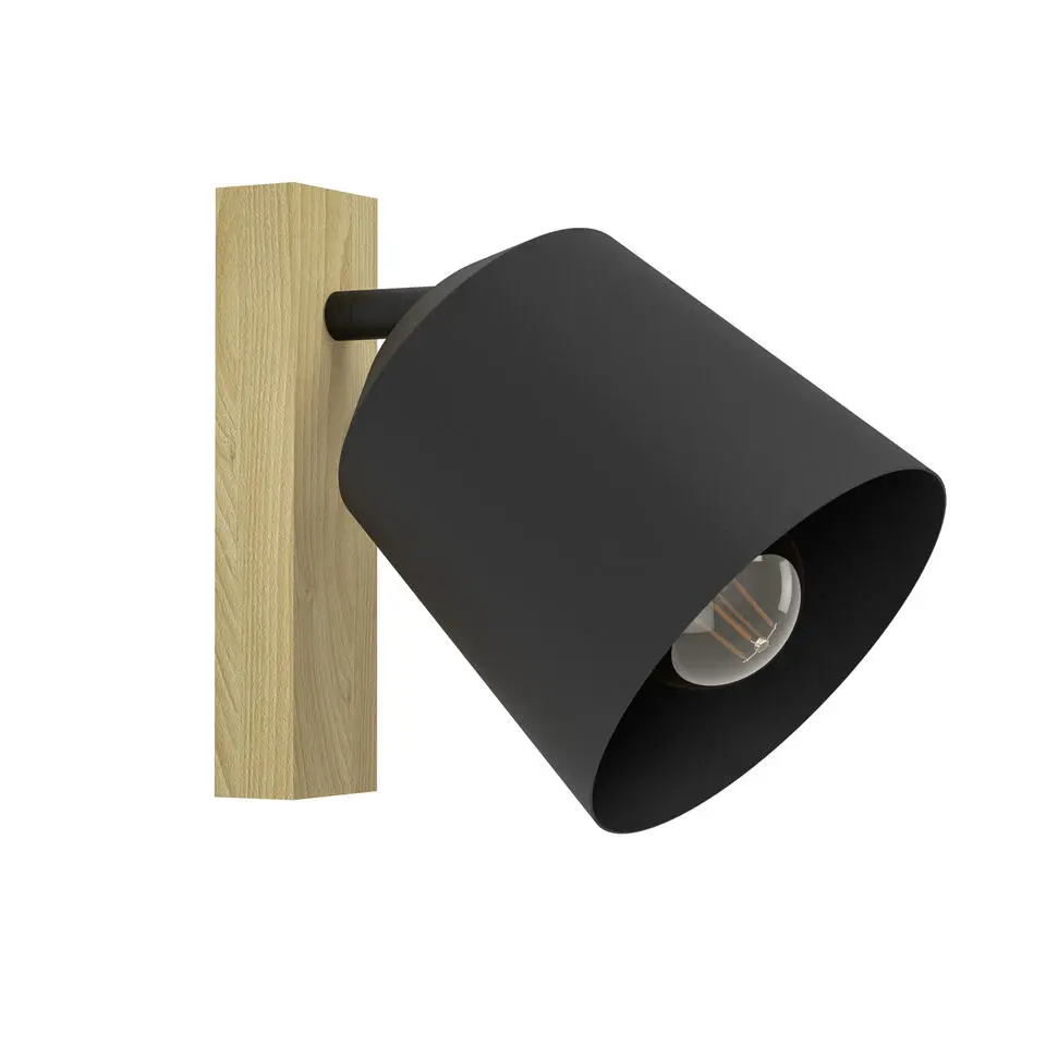 EGLO Cotorro Wandlamp - E27 - 14.5 cm - Zwart/Bruin