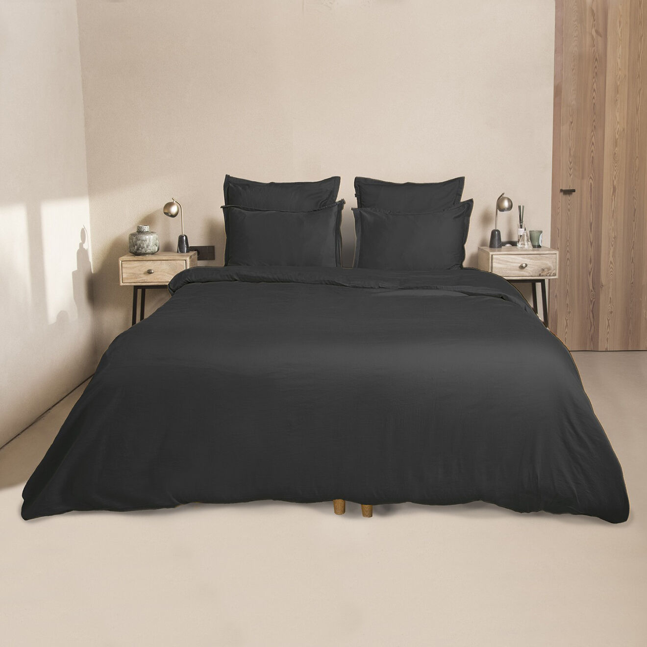 Febronie Drap plat satin de coton Julia gris ardoise