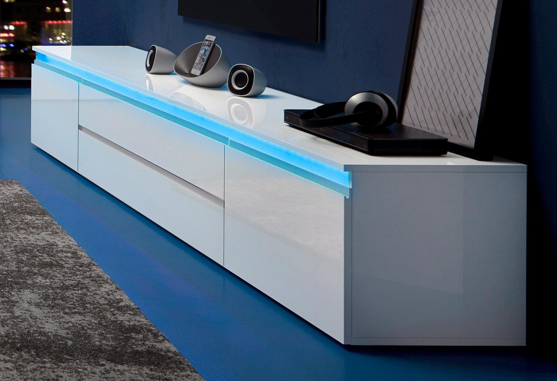 INOSIGN Lowboard »Magic,Lowboard,TV-Kommode,TV-Möbel,TV-Bank« mit 2 Türen und 2 Schubkästen (B/T/H) 240x40x40 cm