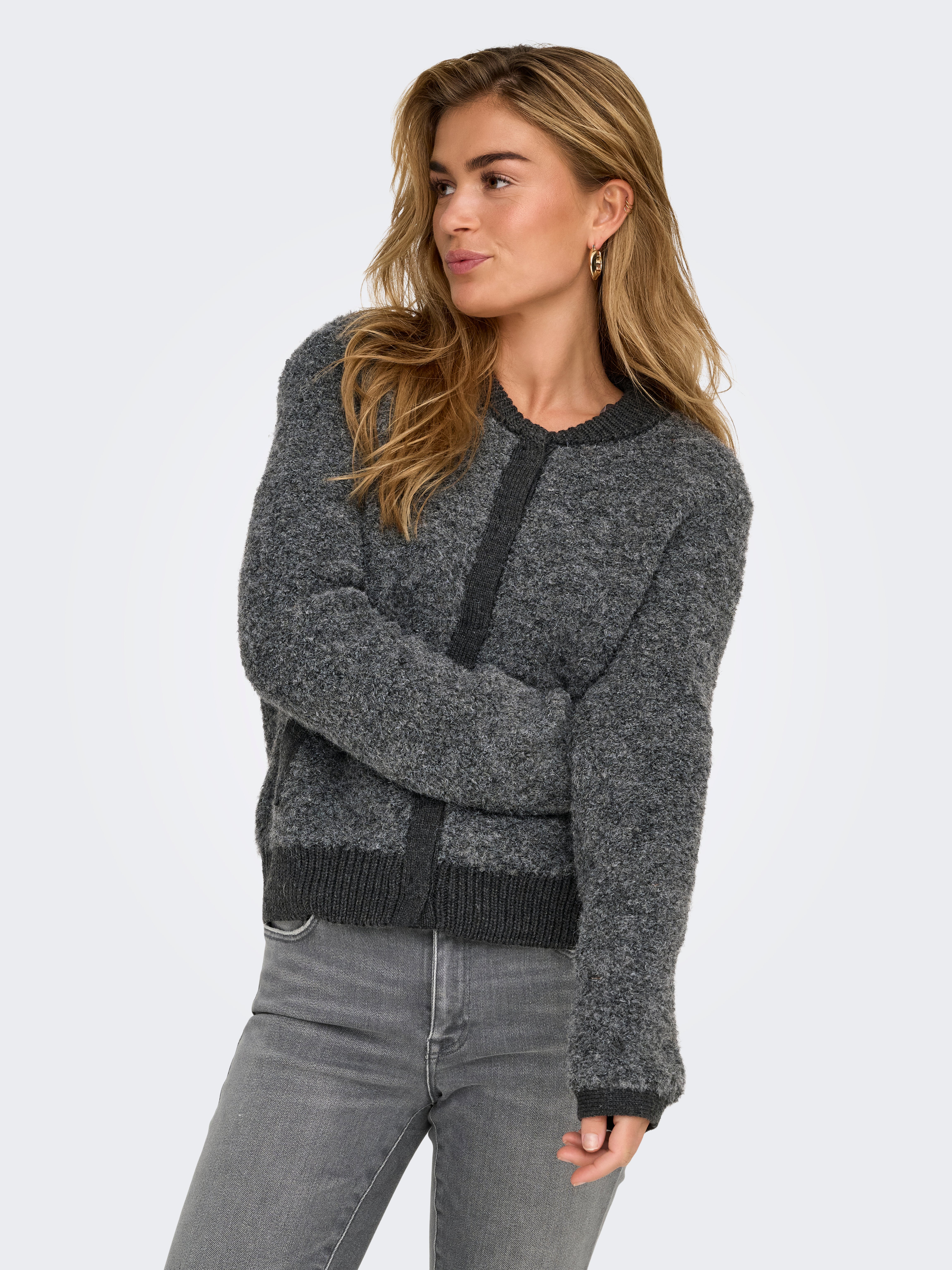 ONLCLEO Strickjacke Dark Grey Melange