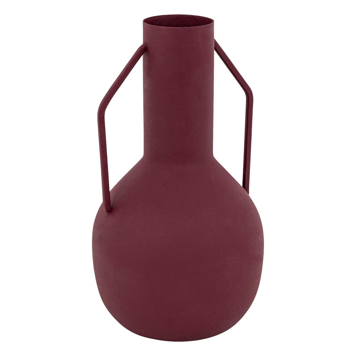 VASE SYLVAIN METAL RUBIS H.20CM