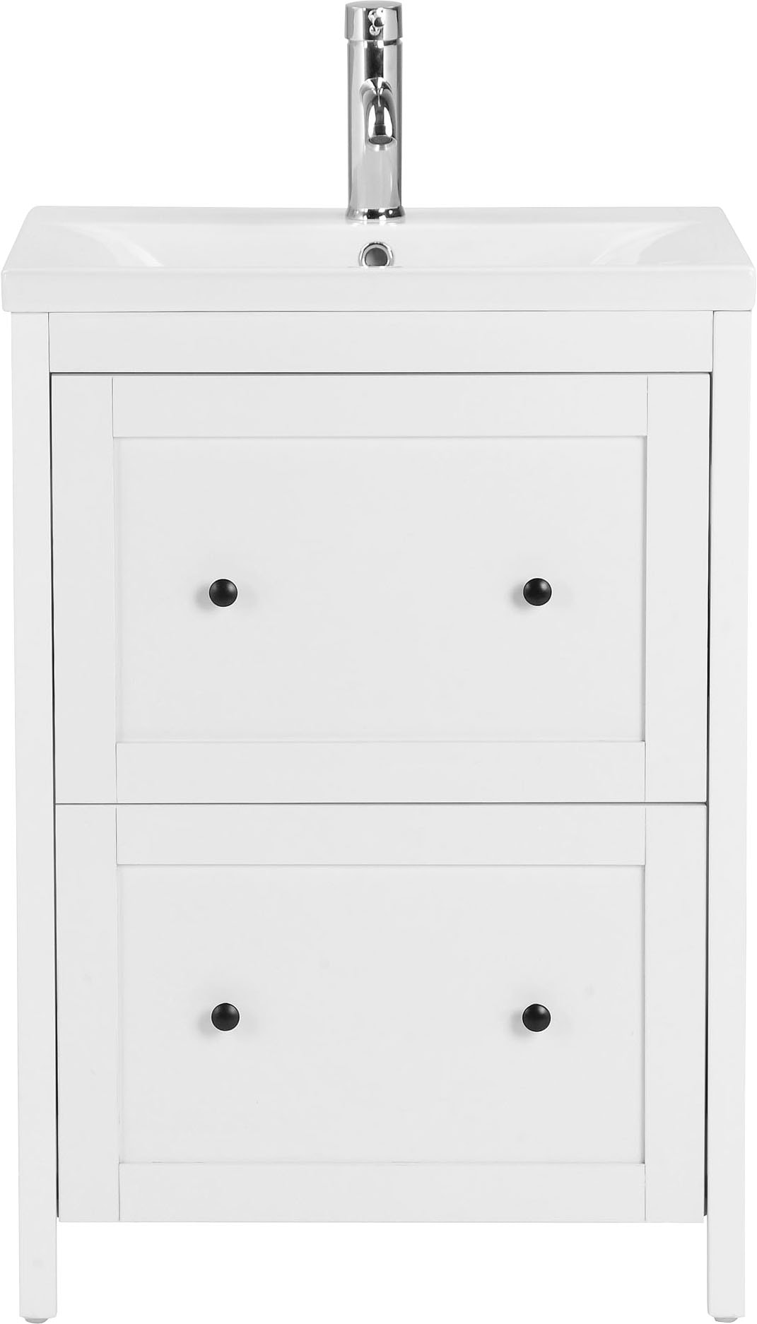welltime Waschtisch »Aalborg Waschplatz Unterschrank Badschrank mit Becken« Badmöbel inkl. Keramikbecken , Breite 60 cm mit Schubladen